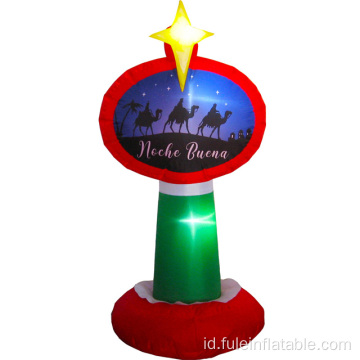 Tiang lampu tiup liburan untuk dekorasi Natal